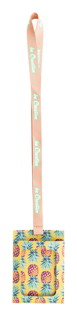 Tour de cou RPET avec porte-badge en papier imprimé en quadri personnalisable