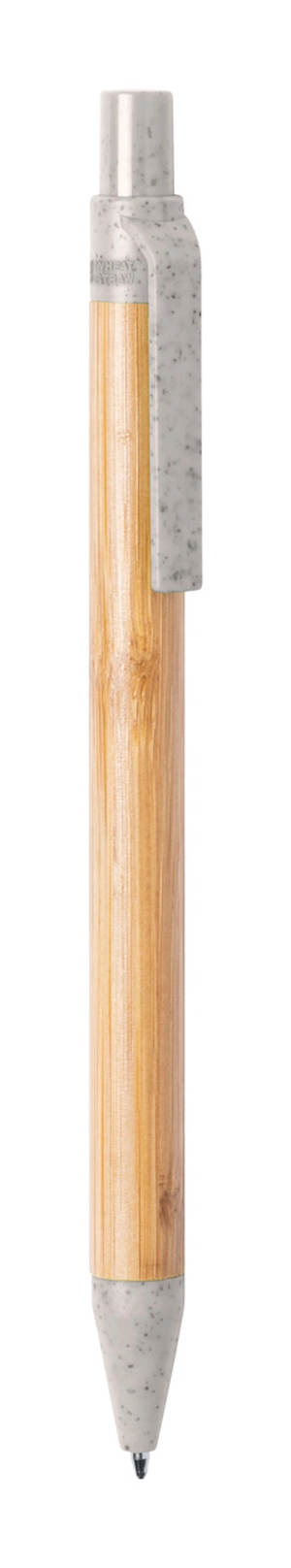 Stylo bille bambou avec attributs en paille de blé personnalisable