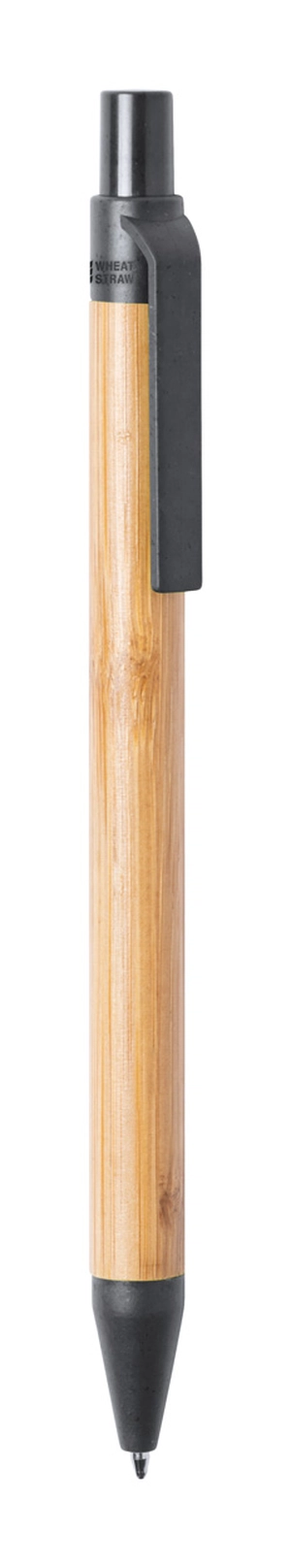Stylo bille bambou avec attributs en paille de blé personnalisable