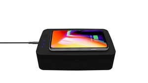 Boîte UV-C avec chargeur induction, logo lumineux personnalisable