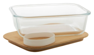 Lunch box en verre avec couvercle bambou - 800 ml personnalisable