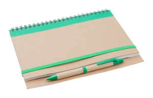 Carnet de notes à spirales en papier recyclé avec son stylo personnalisable