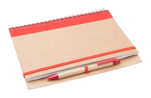 Carnet de notes à spirales en papier recyclé avec son stylo personnalisable