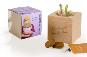 Ecocube en bois MADE IN France -  avec sachet de graines personnalisable