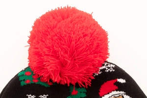 Bonnet de Noël tricoté avec pompon personnalisable