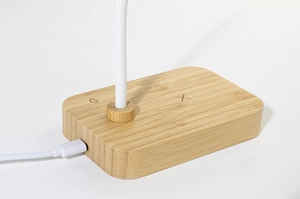 Lampe de bureau multifonctionnelle en bambou avec 12 LED personnalisable