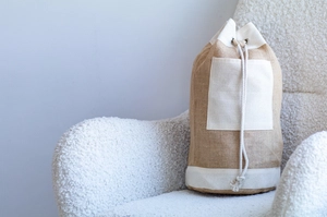 Sac marin en jute et coton - fermeture par cordon personnalisable