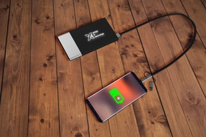 Powerbank bi-matière 5000 mAh avec logo lumineux personnalisable