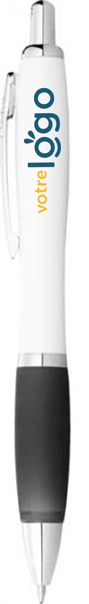 Stylo blanc personnalisé avec des grip de couleurs personnalisable