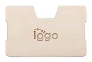 Porte cartes en bois avec élastique personnalisable