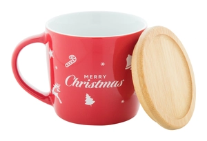 Mug en céramique Noël 370 ml - dessous de verre bambou personnalisable