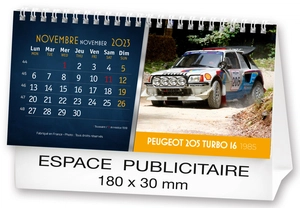 Calendrier chevalet 2025  AUTOS DE LEGENDE 21 x 15 cm - 13 feuillets personnalisable