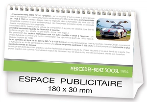 Calendrier chevalet 2025  AUTOS DE LEGENDE 21 x 15 cm - 13 feuillets personnalisable