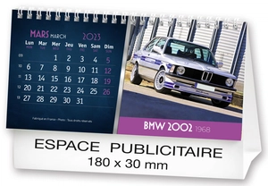 Calendrier chevalet 2025  AUTOS DE LEGENDE 21 x 15 cm - 13 feuillets personnalisable