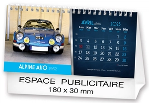 Calendrier chevalet 2025  AUTOS DE LEGENDE 21 x 15 cm - 13 feuillets personnalisable