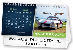 Calendrier chevalet 2025  AUTOS DE LEGENDE 21 x 15 cm - 13 feuillets personnalisable