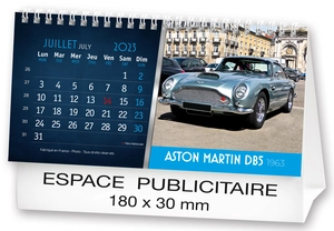 Calendrier chevalet 2025  AUTOS DE LEGENDE 21 x 15 cm - 13 feuillets personnalisable