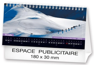 Calendrier chevalet 2025  MONTAGNE DE FRANCE 21 x 15 cm - 13 feuillets personnalisable