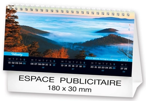 Calendrier chevalet 2025  MONTAGNE DE FRANCE 21 x 15 cm - 13 feuillets personnalisable