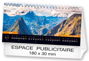 Calendrier chevalet 2025  MONTAGNE DE FRANCE 21 x 15 cm - 13 feuillets personnalisable