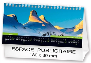 Calendrier chevalet 2025  MONTAGNE DE FRANCE 21 x 15 cm - 13 feuillets personnalisable