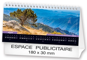 Calendrier chevalet 2025  MONTAGNE DE FRANCE 21 x 15 cm - 13 feuillets personnalisable