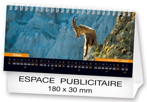 Calendrier chevalet 2025  MONTAGNE DE FRANCE 21 x 15 cm - 13 feuillets personnalisable