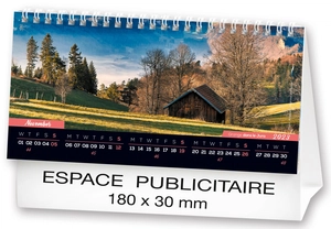 Calendrier chevalet 2025  MONTAGNE DE FRANCE 21 x 15 cm - 13 feuillets personnalisable