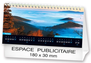 Calendrier chevalet 2025  MONTAGNE DE FRANCE 21 x 15 cm - 13 feuillets personnalisable