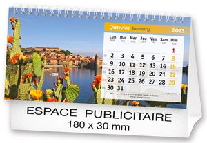 Calendrier chevalet 2025  PAYSAGES DE FRANCE 21 x 15 cm - 13 feuillets personnalisable