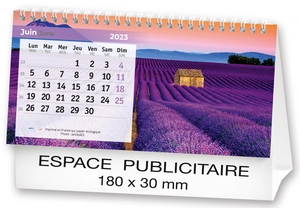 Calendrier chevalet 2025  PAYSAGES DE FRANCE 21 x 15 cm - 13 feuillets personnalisable