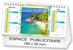 Calendrier chevalet 2025  PLAGES DE REVE 21 x 15 cm - 13 feuillets personnalisable