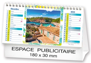 Calendrier chevalet 2025  PLAGES DE REVE 21 x 15 cm - 13 feuillets personnalisable