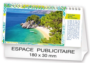 Calendrier chevalet 2025  PLAGES DE REVE 21 x 15 cm - 13 feuillets personnalisable