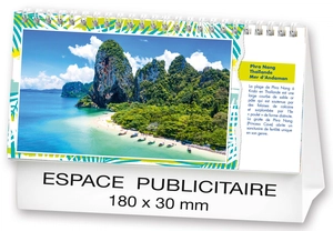 Calendrier chevalet 2025  PLAGES DE REVE 21 x 15 cm - 13 feuillets personnalisable