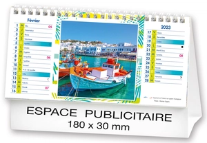 Calendrier chevalet 2025  PLAGES DE REVE 21 x 15 cm - 13 feuillets personnalisable