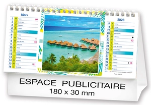 Calendrier chevalet 2025  PLAGES DE REVE 21 x 15 cm - 13 feuillets personnalisable