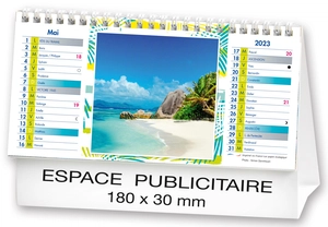 Calendrier chevalet 2025  PLAGES DE REVE 21 x 15 cm - 13 feuillets personnalisable