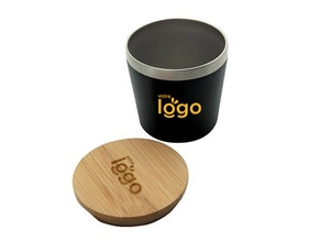 Mug isotherme NAGANO 200 ml - avec couvercle en bambou personnalisable