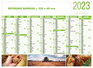 Calendrier bancaire 2025  AGRICULTURE format 43 x 33 cm - 7 mois par face personnalisable