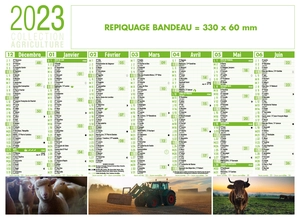 Calendrier bancaire 2025  AGRICULTURE format 43 x 33 cm - 7 mois par face personnalisable