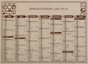 Calendrier bancaire 2025  ECO 27 x 21 cm - 7 mois par face personnalisable