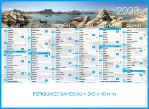 Calendrier bancaire 2025  ILES DE PARADIS format 27 x 21 cm - 6 mois par face personnalisable