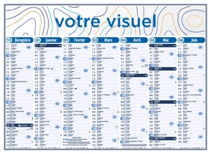 Calendrier bancaire 2025  STANDARD 43 x 33 cm - 7 mois par face personnalisable