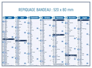 Calendrier bancaire 2025  STANDARD 43 x 33 cm - 7 mois par face personnalisable