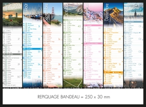 Calendrier bancaire 2025  VOYAGE format 27 x 21 cm - 7 mois par face personnalisable