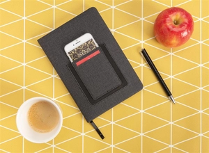 Carnet de notes A5 - cahier avec pochette téléphone personnalisable