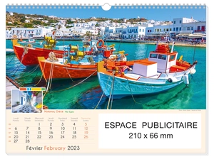 Calendrier Feuillet 2025  PLAGES DE REVE 32 x 43 cm - 13 feuillets personnalisable