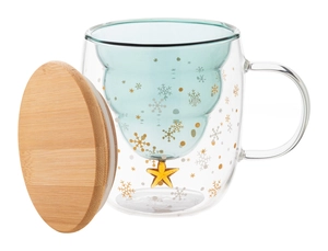 Mug de Noël 200 ml en verre borosilicate personnalisable