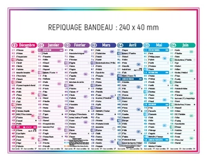 Calendrier bancaire 2025  4 SAISONS 27 x 21 cm - 7 mois par face personnalisable